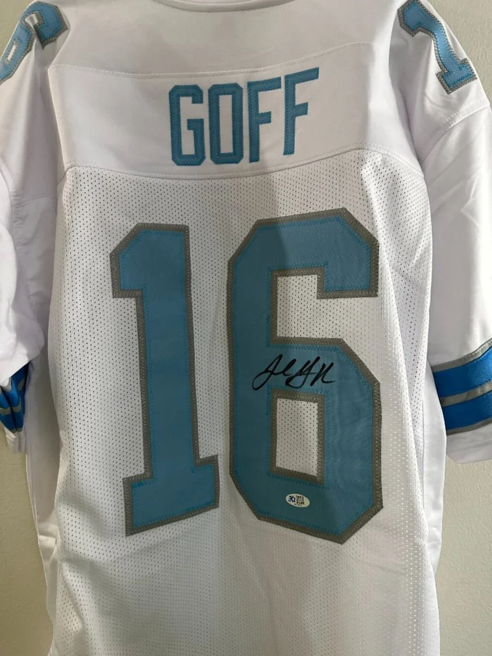 JARED GOFF SIGNED DETROIT LIONS AUTOGRAPHED CUSTOM FOOTBALL JERSEY W/COA XL 696 - Picture 2 of 11